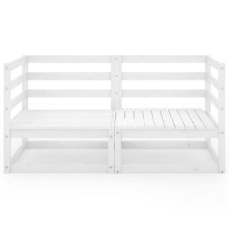 Berkfield Home Sturdy Garden 2-Seater Sofa White Solid Pinewood