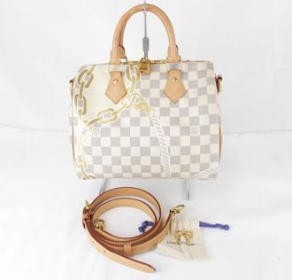 Louis Vuitton Damier Azur White Damier Azur Boston Bag (Pre-Owned)