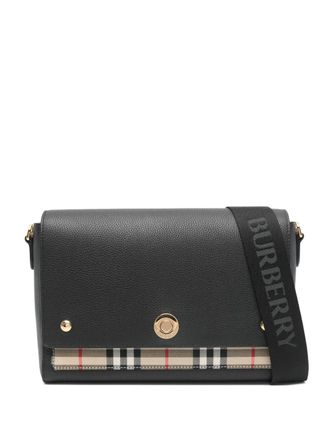 Burberry check shouldert bag - Black