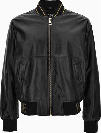 Versace Jeans Couture Leren Jas - Heren - Leren en Su&egrave;de Jassen - Zwart - 2XL - Leer - Jassen