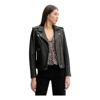Iro Iro, Jassen, Dames, Zwart, M, Leer, Newhan Leren Jas