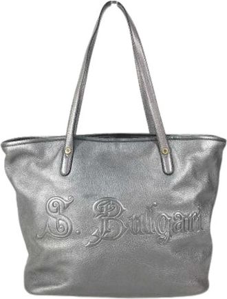 Bulgari Pre-owned Tote Bags, male, Gray, Size: ONE SIZE Pre-owned Vintage Shoulder Tote Bag