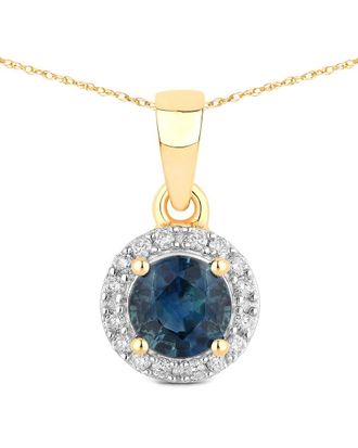 Diana M. Jewels 14K 0.72 Ct. Tw. Diamond & Blue Sapphire Pendant