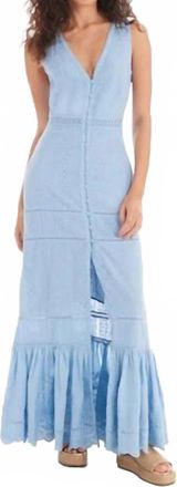Allison Eyelet Aspen Maxi Dress In Blue