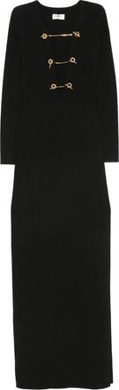 Elisabetta Franchi Red Carpet Knit Dress With Jewel Chains
