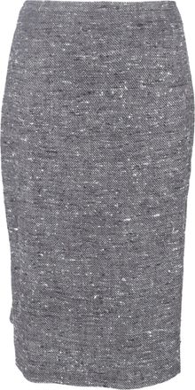 Max Mara Tweed Midi Pencil Skirt in Grey Wool