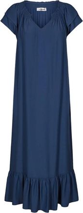 Co'Couture Dames, Jurken, Blauw, Maat: S Viscose