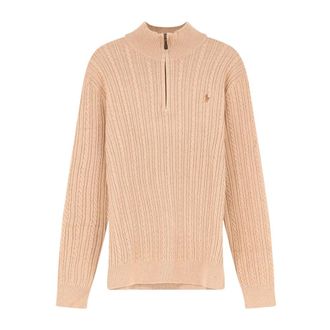 Polo Ralph Lauren Jersey de Algod&oacute;n con Cremallera y Punto Trenzado - Knitwear - Hombre - Beige - 2XL