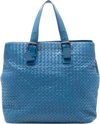 Bottega Veneta Pre-owned Tote Bags, female, Blue, Size: ONE SIZE Pre-owned Leather Tote