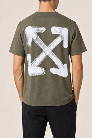 Off-white Logo-Graphic Cotton T-Shirt - Green