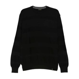 Paul & Shark Paul & Shark, Round-neck Knitwear, male, Black, Size: 2XL Crewneck Striped Sweater