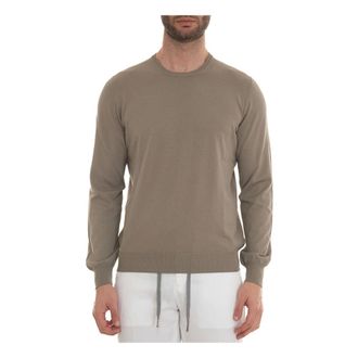 Gran Sasso Round-neck Knitwear, male, Beige, 4XL, Cotton Round-neck Pullover