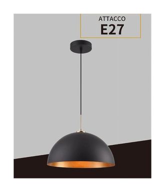 Trade Shop Trade Shop - Lampadario A Sospensione Soffitto E27 Paralume Cupola In Ferro Elegante Ip20 B92 - Negro
