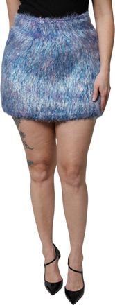 Dolce & Gabbana Womens Multicolor Plush High Waist Mini Skirt