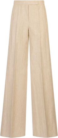 Max Mara Broeken, Dames, Bruin, S, Linnen, Ginnico Broek