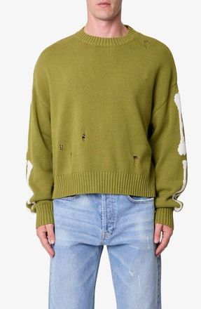 mnml Skeleton Graphic Crewneck Sweater in Moss at Nordstrom, Size Small