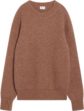 Saint Laurent Bruine Sweater Maglia Girocollo - Dames - Ronde hals truien - Bruin - L - Truien & Vesten