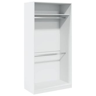 Berkfield Home Wardrobe White 100x50x200 cm Engineered Wood | Size: 100 x 50 x 200 cm