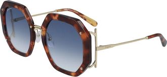 Ferragamo Stijlvolle Zonnebril - Dames - Zonnebrillen - Bruin - 54 MM - Accessoires