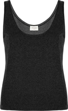 Saint Laurent Tanktop in Lurex Knit - Dames - Tops zonder mouwen - Zwart - L - Polyester - Tops