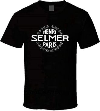 Spangled Henri Selmer Paris Saxophone T-Shirt Mens Unisex Black Tees L