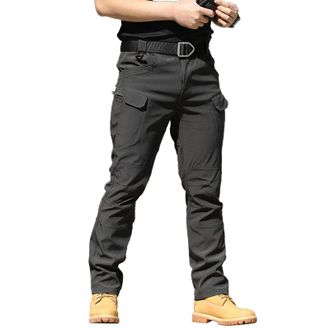 Generic Mens Work Trousers Stretch Fit: Cargo Trousers for Men UK Black Work Pants Stretch Slim Fit Heavy Duty Safety Combat Cargo Pants with Knee Pad Pockets