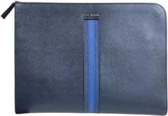 Prada Pre-owned Clutches, male, Blue, Size: ONE SIZE Pre-owned Vintage Clutch Bag