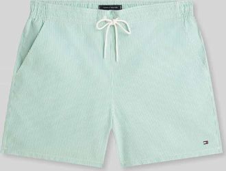 Tommy Hilfiger Regular Fit Badehose mit Label Stitching in Hellgruen, Gr&ouml;&szlig;e XXL