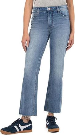 Kut from the Kloth Womens KUT from the Kloth Kelsey Ankle Jeans Blue Denim Cotton Raw Hem GBO2025