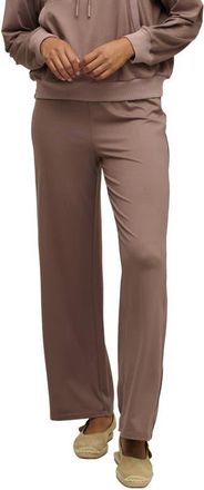 Barefoot Dreams Butterchic Piped Wide Leg Pants in Sable at Nordstrom, Size X-Large