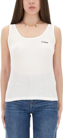 Chloé Tank Top With Logo-Donna