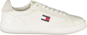 Tommy Hilfiger Schoenen, Heren, Wit, 42 EU, Leer, Witte Leren Heren Sneaker
