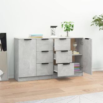 Berkfield Home Sideboards 2 pcs Concrete Grey 60x30x70 cm Engineered Wood | Size: 60 x 30 x 70 cm