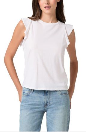 Paige Alaria Flutter Sleeve Shirt in White at Nordstrom, Size X-Small