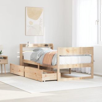 Berkfield Home Bed Frame without Mattress 90x200 cm Solid Wood Pine in Brown
