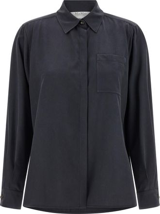 Max Mara Gray Silk Womens Blouse