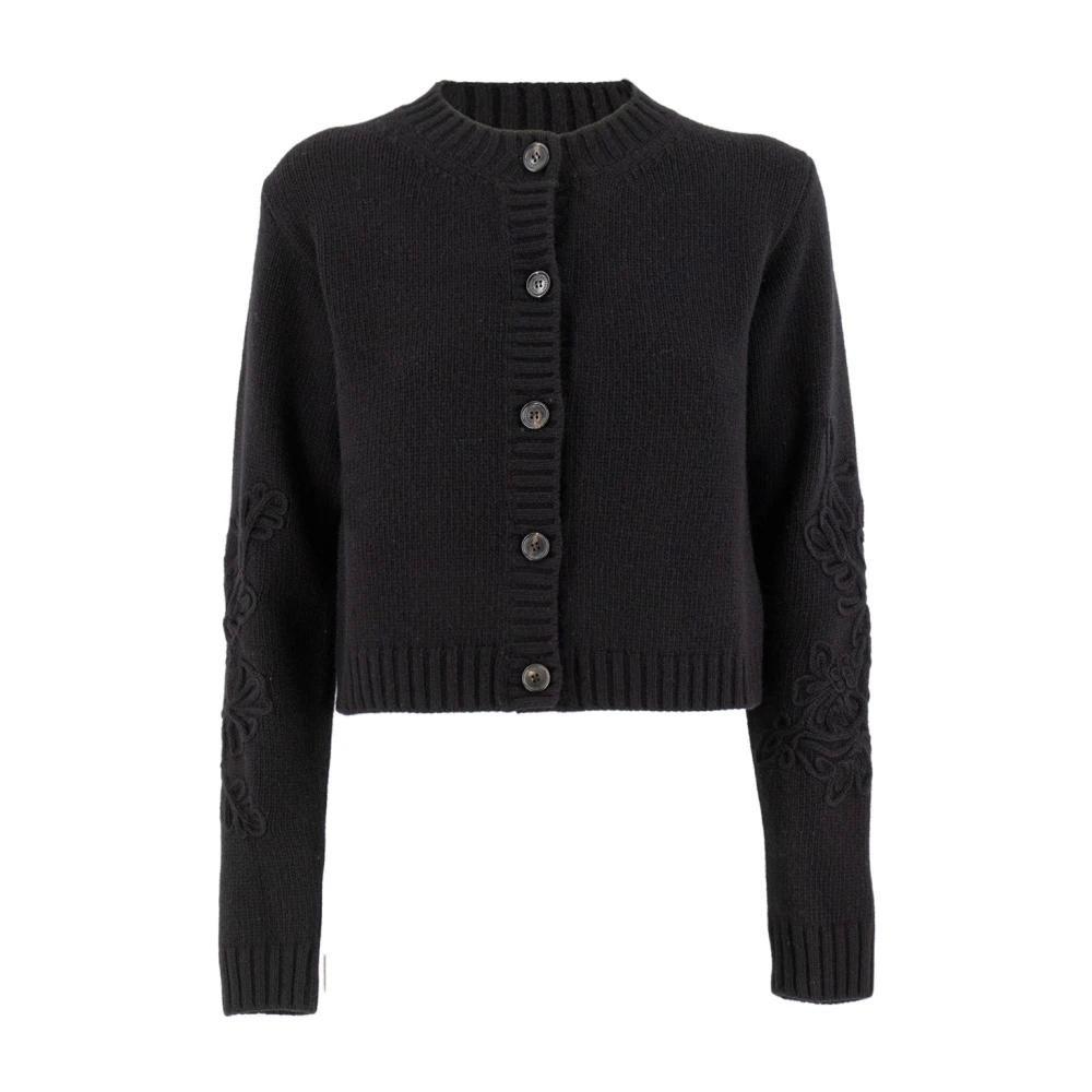 Strickjacken Strickjacke Schwarz Grob Strickmantel Strickjacke