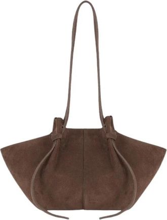 Yuzefi Mochi Suede - Dames - Schoudertassen - Bruin - ONE Size - Leer - Tassen