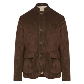 Eleventy Jassen, Heren, Bruin, M, Su&egrave;de, Su&egrave;de Jas