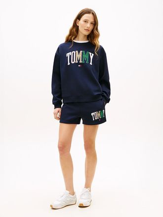 Tommy Hilfiger Womens Multicolor Varsity Tommy Logo Sweatshort - Navy - XXL
