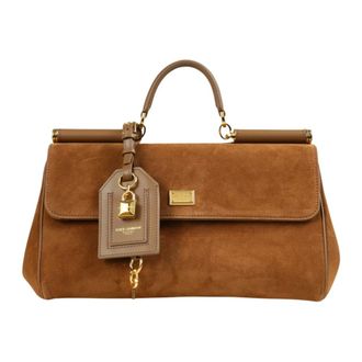 Dolce & Gabbana My Sicily Handbag - Dames - Tassen - Bruin - Maat: ONE Size Katoen