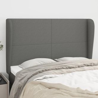 vidaXL Cabecero Con Orejas De Tela Gris Oscuro 147x23x118/128 Cm Vidaxl