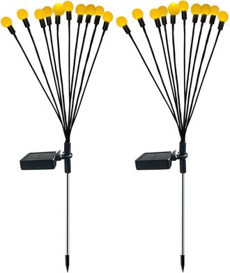 OEM Juego De 2 Luces Solares Oscilantes Con Forma De Luci&eacute;rnaga (10 Cabezales), Control De Luz Inteligente, Resistentes Al Agua, Para Plantar En El Suelo 