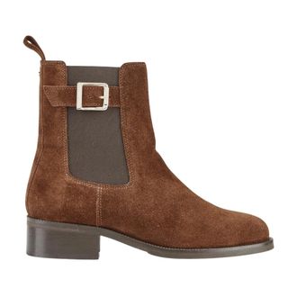 Cosmoparis Schoenen, Dames, Bruin, 41 EU, Leer, Padma Flat Ankle Boot