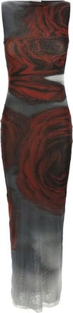 Jean Paul Gaultier Multicolor Blurry Roses dress