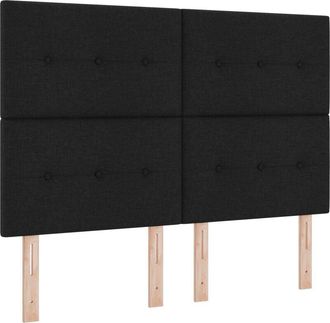 vidaXL Vidaxl - Box Spring Bed with Mattress Black 140 x 200 cm Fabric