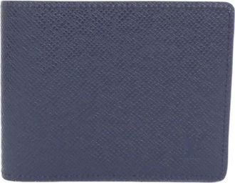 Louis Vuitton Acajou Blue Marine Leather Long Bill Wallet (Bi-Fold) (Pre-Owned)