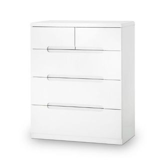Julian Bowen Manhattan Chest of 3+2 Drawers 80cm White - Julian Bowen | TJ Hughes