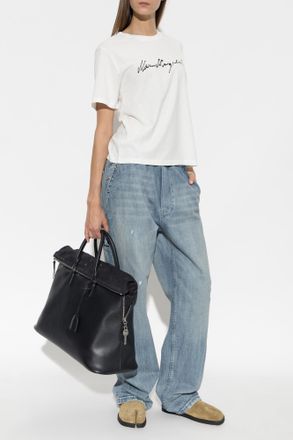 Maison Margiela T-shirt With Logo, Womens, White