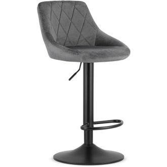 OEM Taburete Kast - Terciopelo Gris / Base Negra